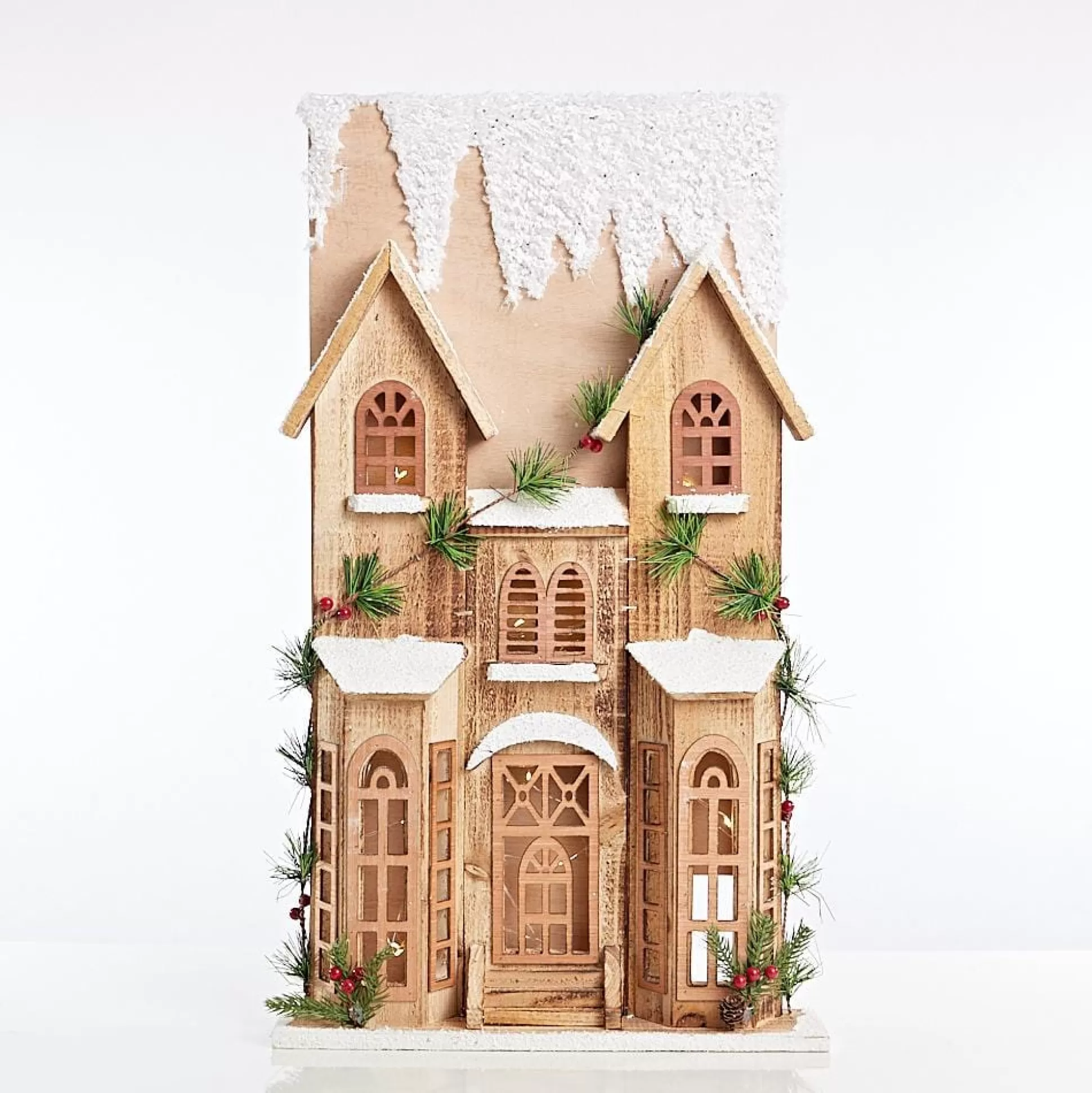 3D & 2D Displays>Christmas World Light Up Vintage Terrace House (64Cm)