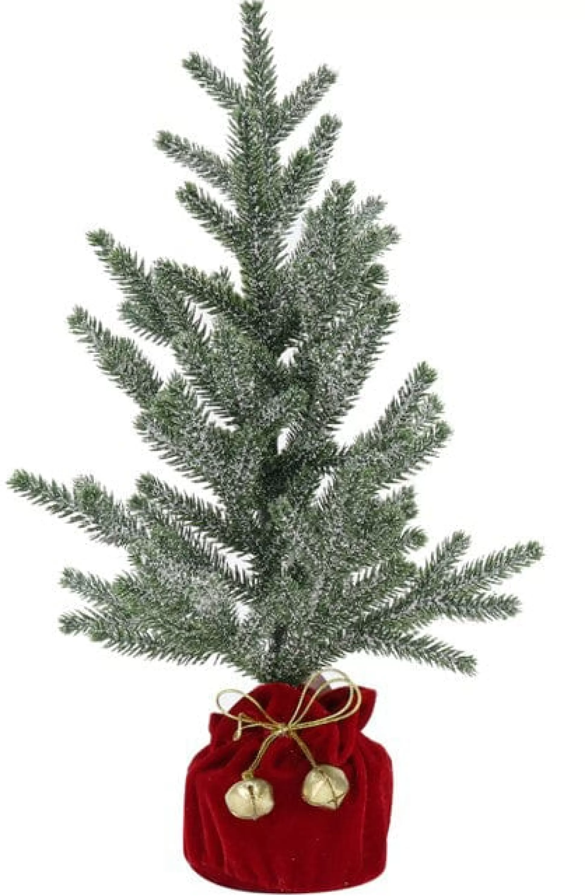Potted & Table Top Trees>Christmas World Tree In Potted Sack With Nutbells Asst (42/45Cm) - Burlap Sack